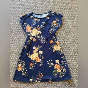 Old Navy Kids Dress with Orange Floral Pattern